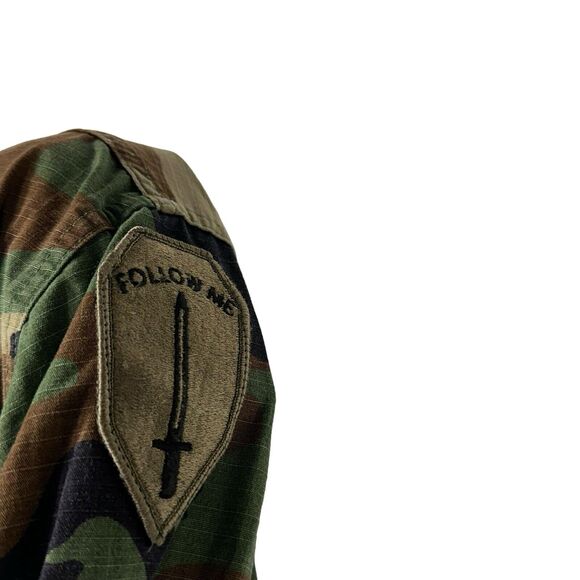 Vintage Army Nato 8090/9404 Large Long Military Button Down Camo Patches Jacket - Picture 4 of 6